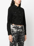 cropped denim shirt